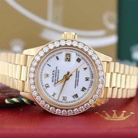 rolex president 18kt gold watch|ladies gold presidential Rolex watch.